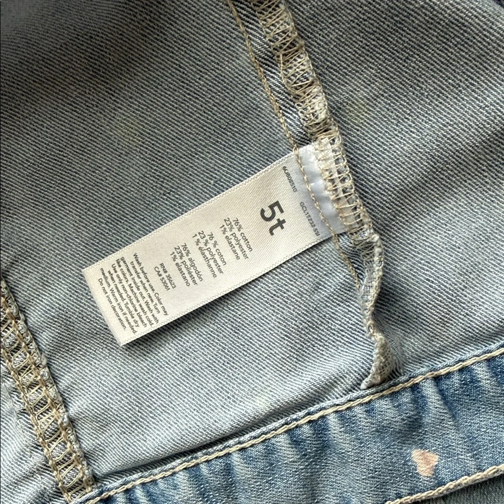 OshKosh B'gosh Light Blue Polka Dot Jean Jacket Size 5T